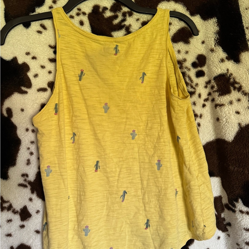 Old Navy Yellow Asymmetrical Sleeveless Tank Top